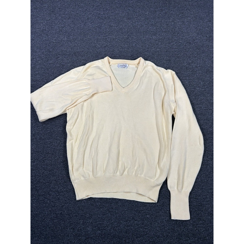 Vintage Titleist Collection Sweater Men's‎ Medium Yellow V-Neck Made In USA Golf
